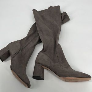 Nordstrom -Square Toe Faux Suede Heeled Boot